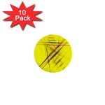 Fractal Color Parallel Lines On Gold Background 1  Mini Buttons (10 pack)  Front