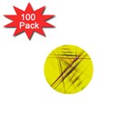 Fractal Color Parallel Lines On Gold Background 1  Mini Buttons (100 pack)  Front