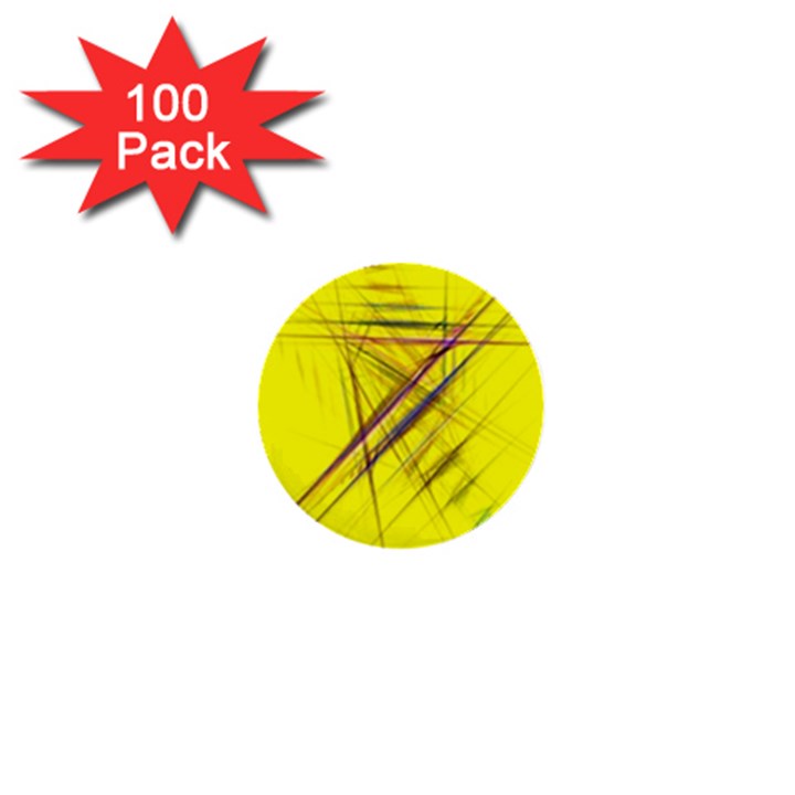 Fractal Color Parallel Lines On Gold Background 1  Mini Buttons (100 pack) 