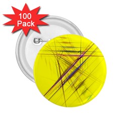 Fractal Color Parallel Lines On Gold Background 2.25  Buttons (100 pack) 