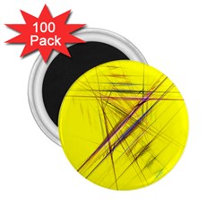 Fractal Color Parallel Lines On Gold Background 2.25  Magnets (100 pack) 