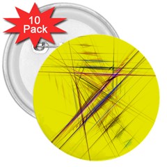 Fractal Color Parallel Lines On Gold Background 3  Buttons (10 pack) 