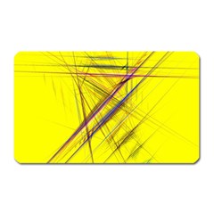 Fractal Color Parallel Lines On Gold Background Magnet (Rectangular)