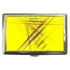 Fractal Color Parallel Lines On Gold Background Cigarette Money Cases