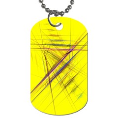 Fractal Color Parallel Lines On Gold Background Dog Tag (two Sides) by Nexatart