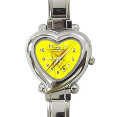 Fractal Color Parallel Lines On Gold Background Heart Italian Charm Watch by Nexatart