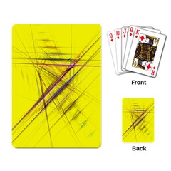 Fractal Color Parallel Lines On Gold Background Playing Card