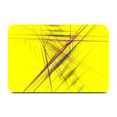 Fractal Color Parallel Lines On Gold Background Plate Mats