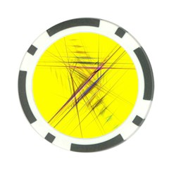 Fractal Color Parallel Lines On Gold Background Poker Chip Card Guard