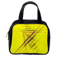 Fractal Color Parallel Lines On Gold Background Classic Handbags (one Side) by Nexatart