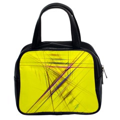 Fractal Color Parallel Lines On Gold Background Classic Handbags (2 Sides) by Nexatart