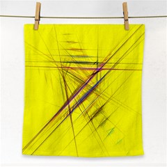 Fractal Color Parallel Lines On Gold Background Face Towel