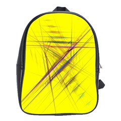 Fractal Color Parallel Lines On Gold Background School Bags(large)  by Nexatart