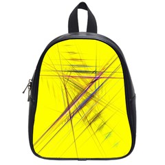 Fractal Color Parallel Lines On Gold Background School Bags (small)  by Nexatart