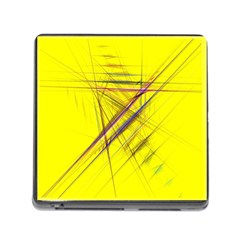 Fractal Color Parallel Lines On Gold Background Memory Card Reader (Square)