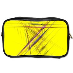 Fractal Color Parallel Lines On Gold Background Toiletries Bags 2-side by Nexatart