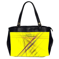 Fractal Color Parallel Lines On Gold Background Office Handbags (2 Sides) 