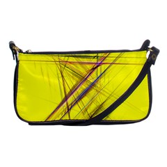 Fractal Color Parallel Lines On Gold Background Shoulder Clutch Bags by Nexatart