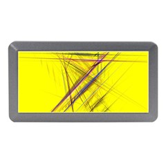 Fractal Color Parallel Lines On Gold Background Memory Card Reader (Mini)