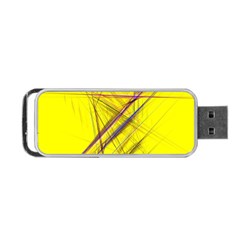 Fractal Color Parallel Lines On Gold Background Portable USB Flash (One Side)