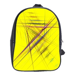 Fractal Color Parallel Lines On Gold Background School Bags (xl)  by Nexatart