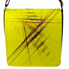 Fractal Color Parallel Lines On Gold Background Flap Messenger Bag (s) by Nexatart