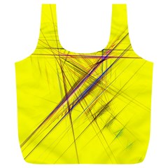 Fractal Color Parallel Lines On Gold Background Full Print Recycle Bags (L) 