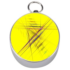 Fractal Color Parallel Lines On Gold Background Silver Compasses