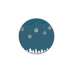 Blue Snowflakes Christmas Trees Golf Ball Marker (10 Pack) by Mariart