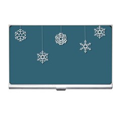 Blue Snowflakes Christmas Trees Business Card Holders by Mariart