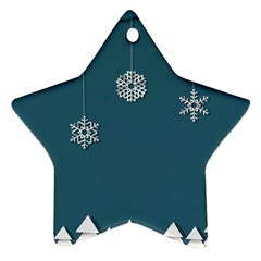 Blue Snowflakes Christmas Trees Star Ornament (two Sides) by Mariart