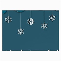 Blue Snowflakes Christmas Trees Large Glasses Cloth (2-side) by Mariart