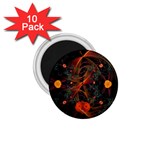 Fractal Wallpaper With Dancing Planets On Black Background 1.75  Magnets (10 pack)  Front