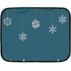 Blue Snowflakes Christmas Trees Fleece Blanket (mini) by Mariart