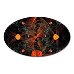 Fractal Wallpaper With Dancing Planets On Black Background Oval Magnet Front