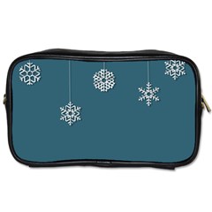 Blue Snowflakes Christmas Trees Toiletries Bags 2-side by Mariart