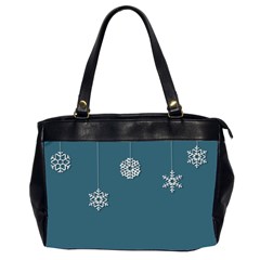 Blue Snowflakes Christmas Trees Office Handbags (2 Sides)  by Mariart