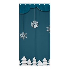 Blue Snowflakes Christmas Trees Shower Curtain 36  X 72  (stall)  by Mariart