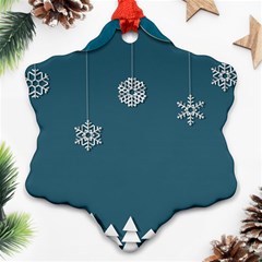 Blue Snowflakes Christmas Trees Ornament (snowflake)