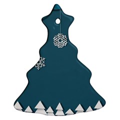 Blue Snowflakes Christmas Trees Christmas Tree Ornament (two Sides) by Mariart