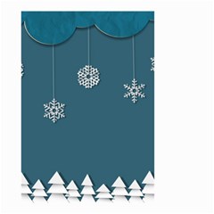 Blue Snowflakes Christmas Trees Small Garden Flag (two Sides) by Mariart