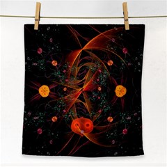 Fractal Wallpaper With Dancing Planets On Black Background Face Towel by Nexatart