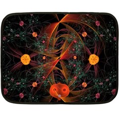 Fractal Wallpaper With Dancing Planets On Black Background Double Sided Fleece Blanket (mini)  by Nexatart