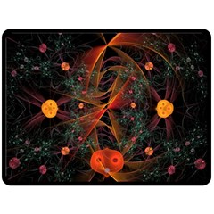 Fractal Wallpaper With Dancing Planets On Black Background Fleece Blanket (large)  by Nexatart