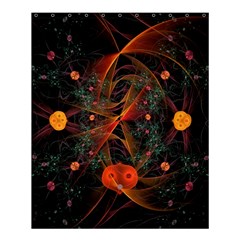 Fractal Wallpaper With Dancing Planets On Black Background Shower Curtain 60  X 72  (medium)  by Nexatart