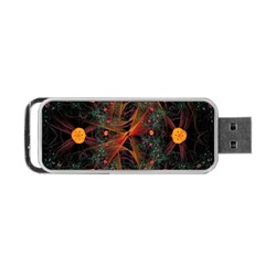 Fractal Wallpaper With Dancing Planets On Black Background Portable Usb Flash (two Sides) by Nexatart