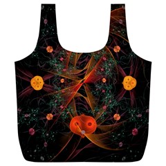 Fractal Wallpaper With Dancing Planets On Black Background Full Print Recycle Bags (l)  by Nexatart