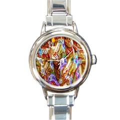 3 Carousel Ride Horses Round Italian Charm Watch by Nexatart