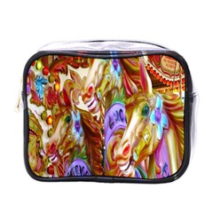 3 Carousel Ride Horses Mini Toiletries Bags by Nexatart