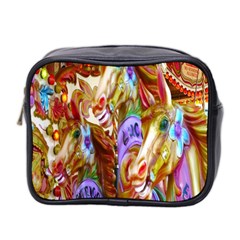 3 Carousel Ride Horses Mini Toiletries Bag 2-side by Nexatart